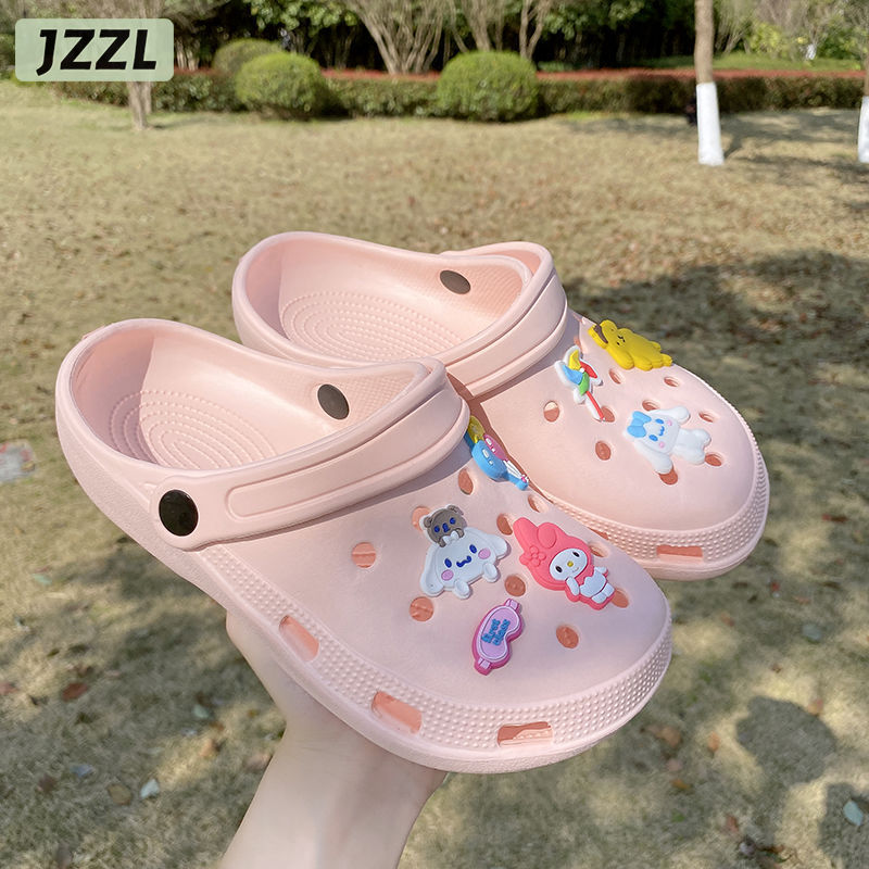 JZZL Giày sandal nữ đế dày đế dày chống trượt phong cách mới Giày xỏ lỗ