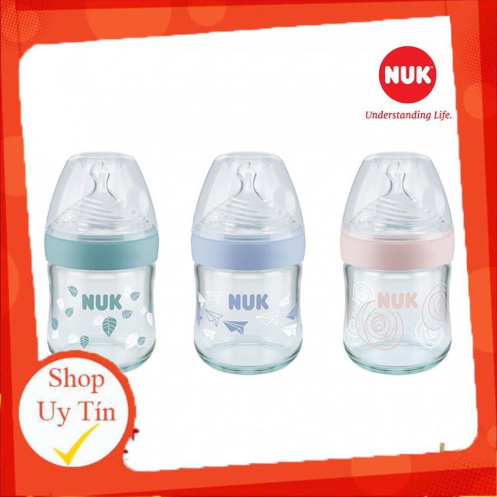 Bình sữa nuk nature sense thủy tinh 120ml 240ml núm ti s1 - m