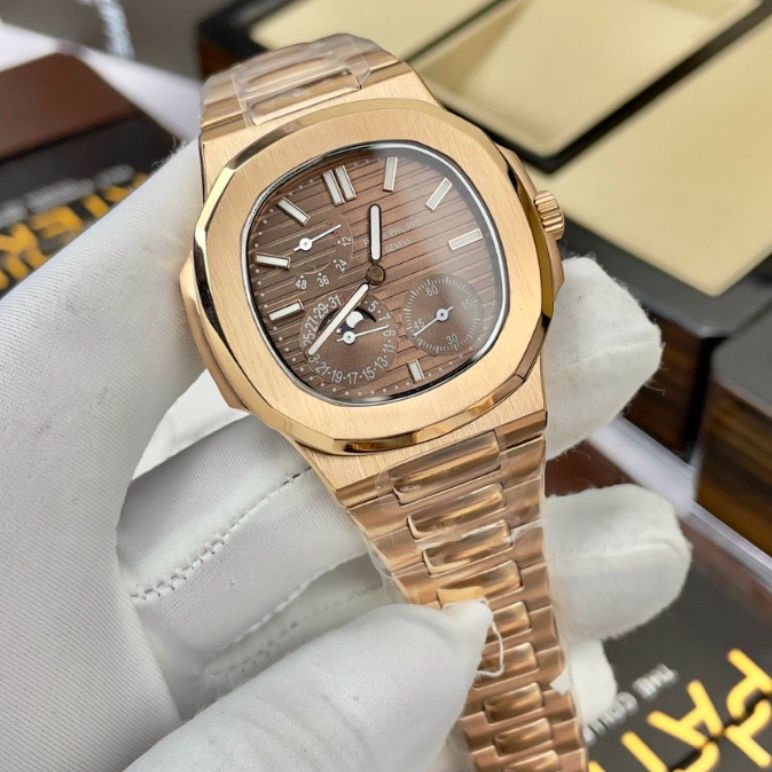 [ Hàng Nhập Khẩu ] Top 1 Đồng Hồ Bán Chạy Nhất - Đồng Hồ Nam Patek Philippe Nautilus Size 40mm, Máy Cơ Automatic Tích Cót Nhiều Giờ, Vỏ, Dây Đeo Mạ Vàng Kiểu Dáng Đẹp Sang Trọng, Mặt Kính Sapphire Chống Xước.(Bảo Hành 12 Tháng)