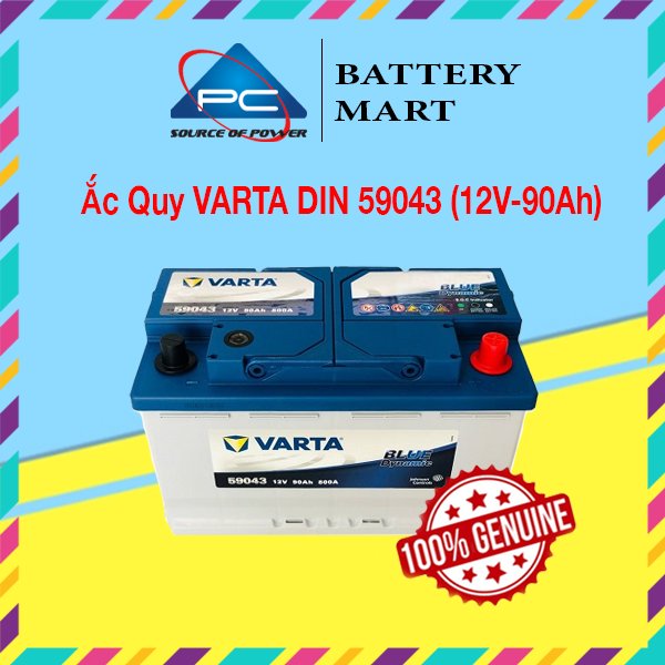 Varta Din 59043 Battery (12V-90Ah) Giá 3,753,659 Đồng*Miễn phí vận chuyển
