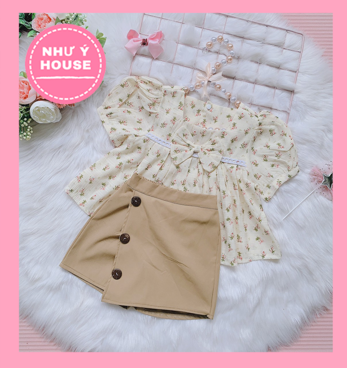 Quần áo bé gái đi học, đi chơi🥕 𝐬𝐞́𝐭 𝐚́𝐨 𝐤𝐞̀𝐦 𝐪𝐮𝐚̂̀𝐧 𝐠𝐢𝐚̉ 𝐯𝐚́𝐲💞như ý house's- thời trang thiết kế cho bé