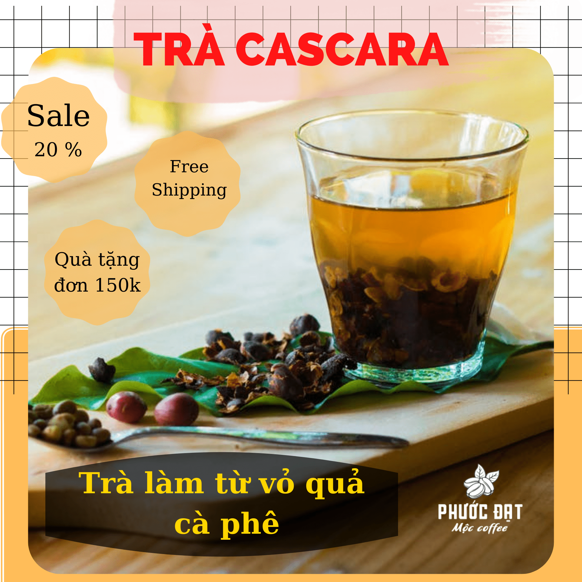 Trà cascara cao cấp - trà làm từ vỏ trái cà phê arabica