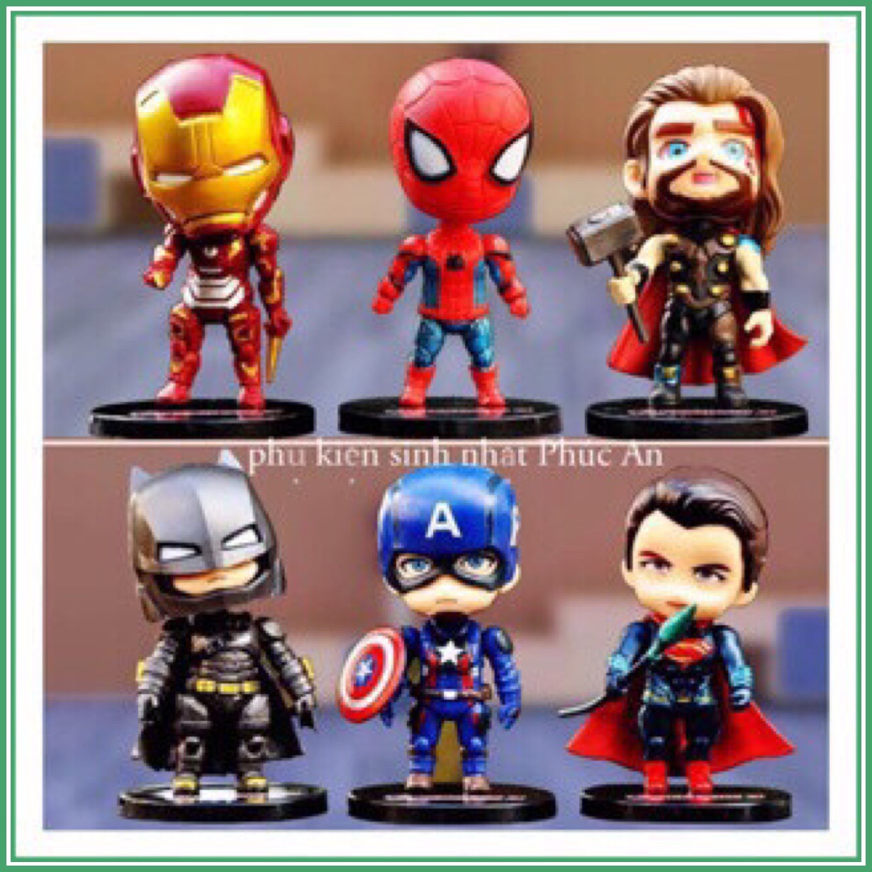 Set 6 siêu anh hùng MARVEL trang trí bánh kem nhựa nhẹ