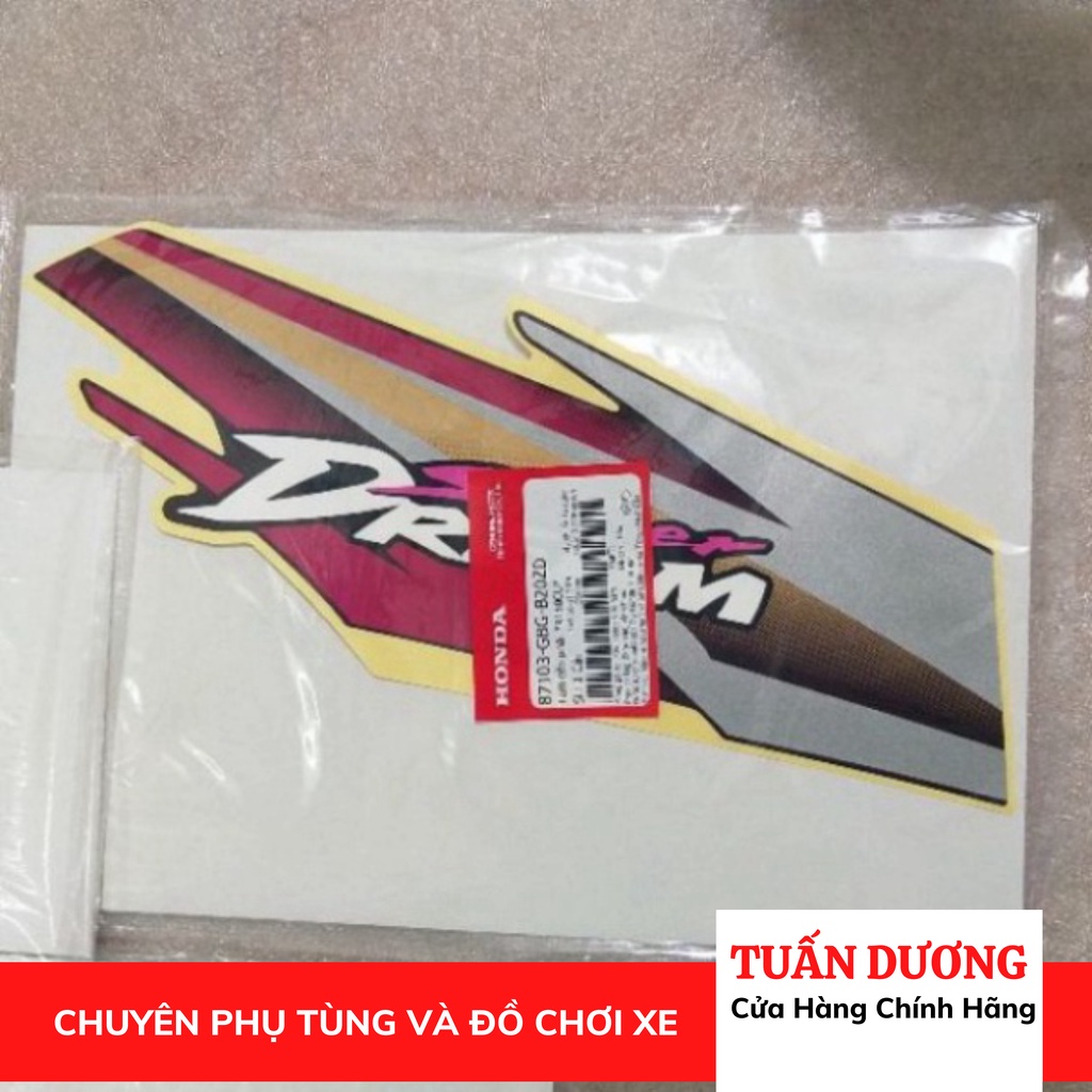 Bộ tem super DREAM đời đầu hàng chính hãng honda , Tem hàng đẹp lắp được cả dream thái và dream