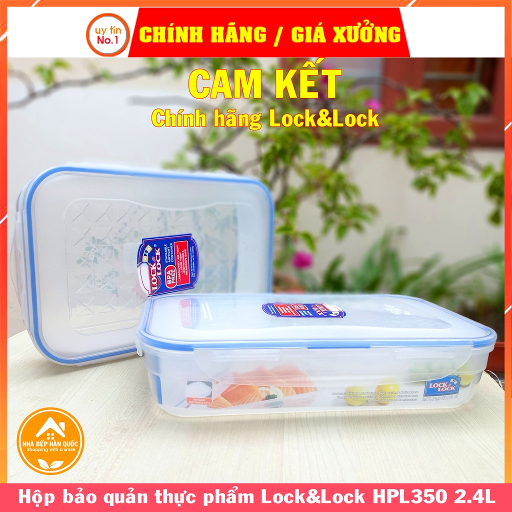 Hộp nhựa đựng thực phẩm lock&lock chính hãng hpl350 2400ml
