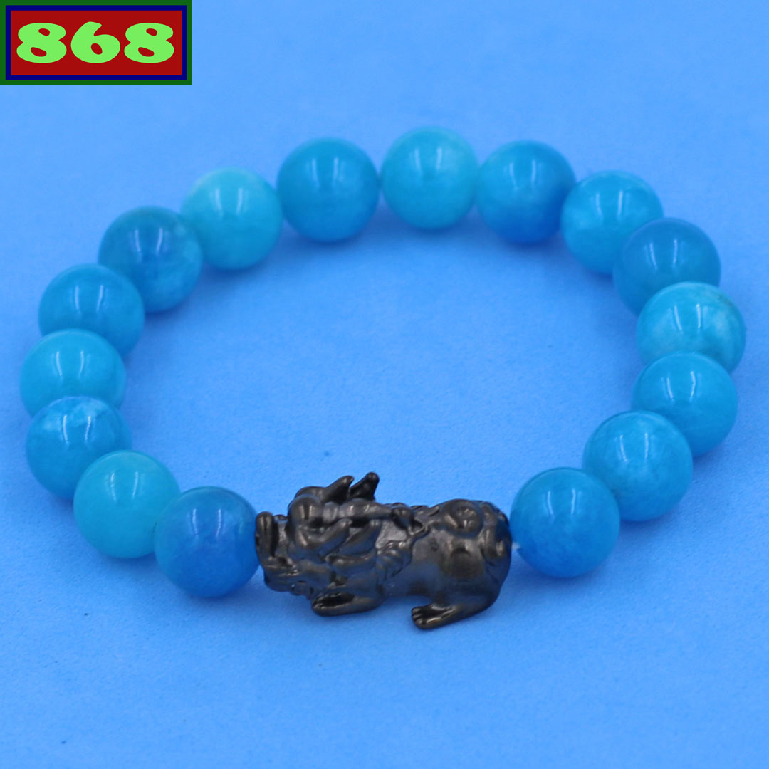 Hand chain stone Jade cord blue sea 10 Cup charm maidservant retired black VNTXBTHE10, bracelet beads chain, bracelet feng shui
