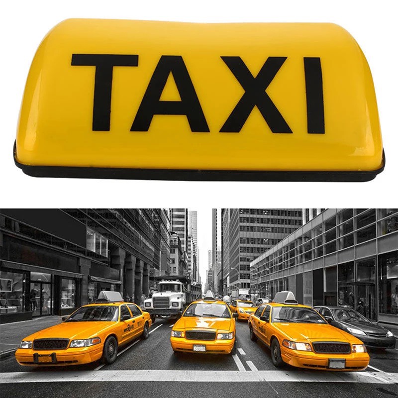 Mào taxi hút nam châm có đèn led gắn nóc ô tô, 28cm