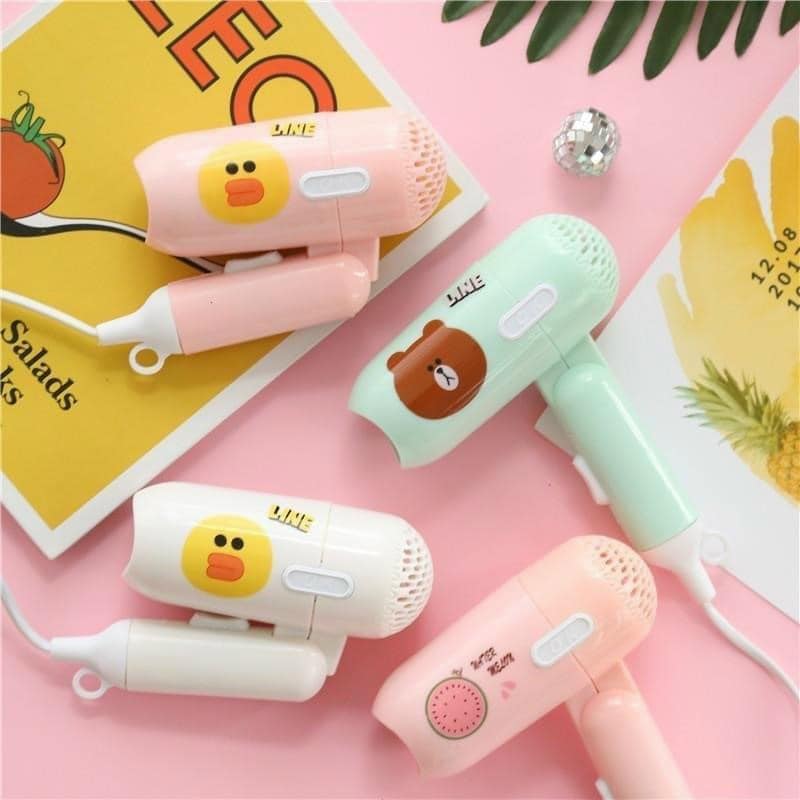Máy sấy tóc mini icon siêu kute 2 chế độ gấp gọn