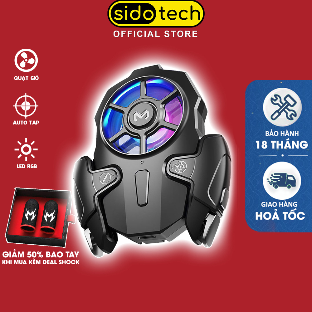 Nút bắn pubg free fire kèm quạt tản nhiệt Sidotech Ak03 auto tap pubg mobile liên quân tốc chiến tản nhiệt làm mát cho điện thoại thuộc dòng quạt tản nhiệt gaming cho Xiaomi Iphone Samsung Oppo