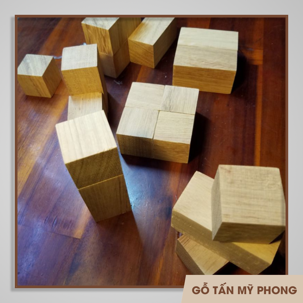 Cube 10x10x10cm, 10x10x15cm| Khối gỗ lập phương dùng trang trí, đồ chơi. điêu khắc