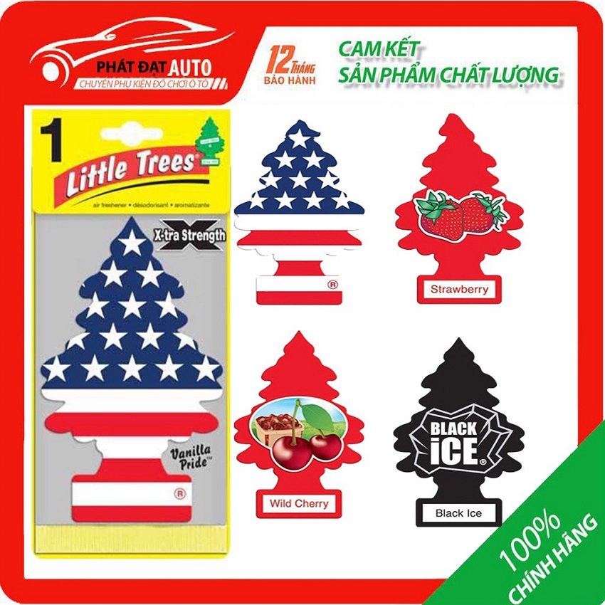 [HCM]Cây thông thơmLá thơm cây thông cờ Mỹ hương Vani loại 1Lá thơm hình cây thông Little Trees khử mùi ôtô đủ mùi
