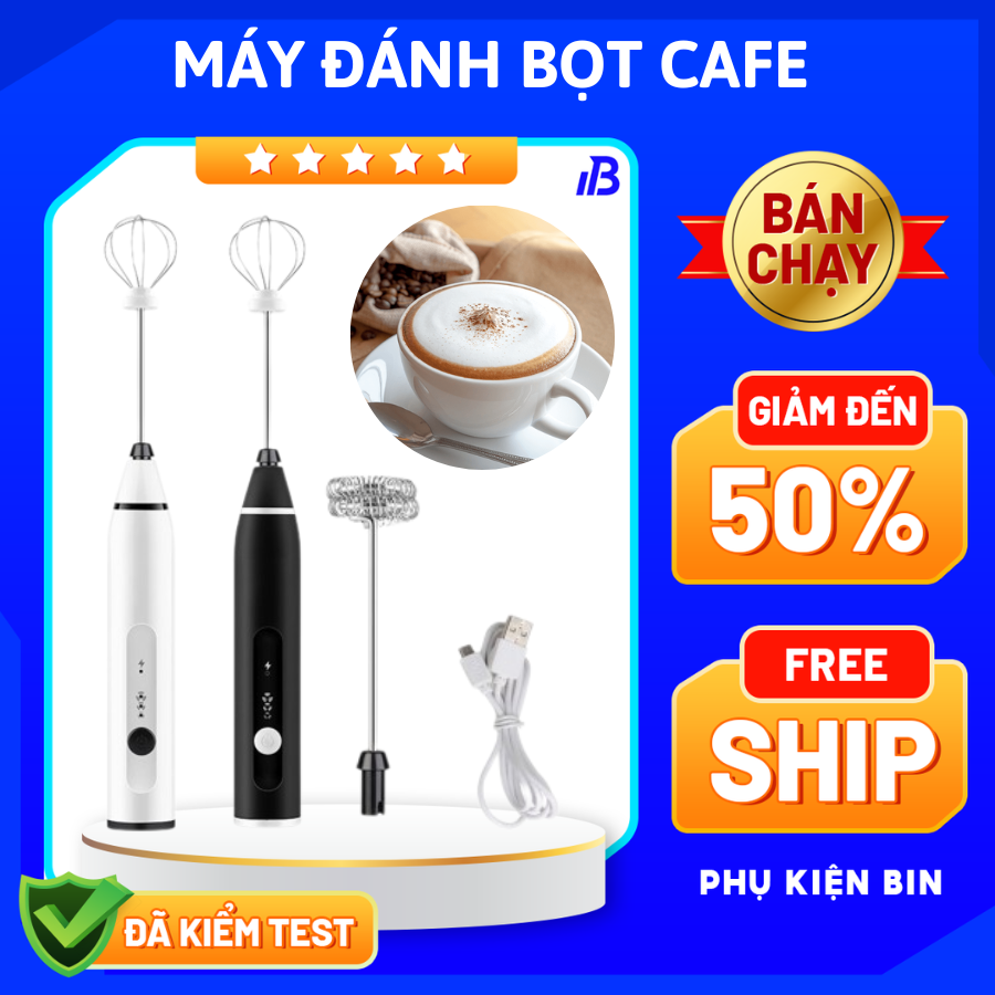 Máy đánh cafe cầm tay mini 3 tốc độ Máy đánh cà phê cầm tay Máy đánh bọt coffee tặng kèm 2 que đánh Máy đánh bọt cafe Máy đánh trứng
