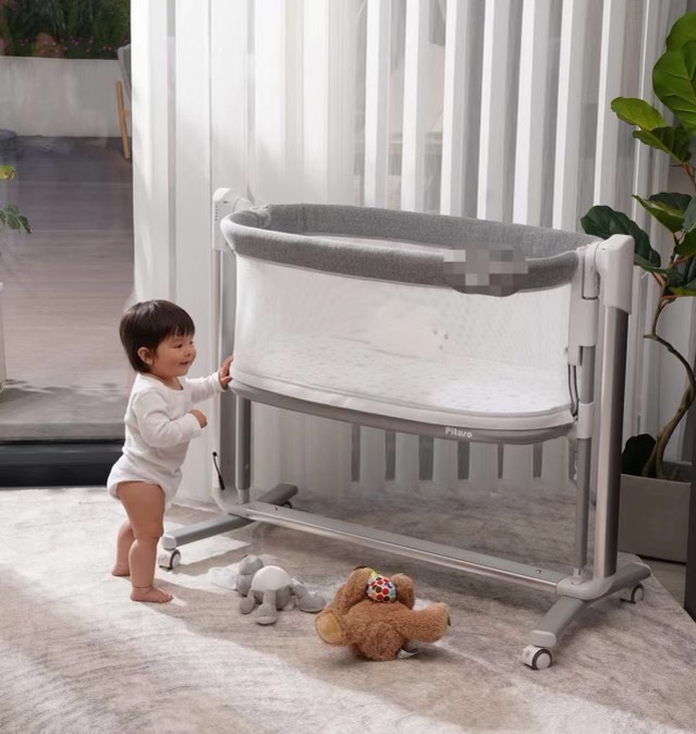 Nôi cũi điện cho bé 4in1 đưa tự động nâng hạ độ cao 6 cấp , điều khiển từ xa, chuẩn ISO 9001, Dài 113*55*98cm [MỚI 2024]