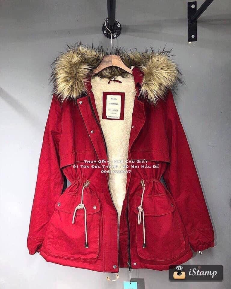 (HÀNG CAO CẤP) ÁO KHOÁC KAKI LÓT LÔNG HÀNG CAO CẤP, MŨ LÔNG TO DÂY RÚT EO SIÊU XINH, THỜI TRANG 1993