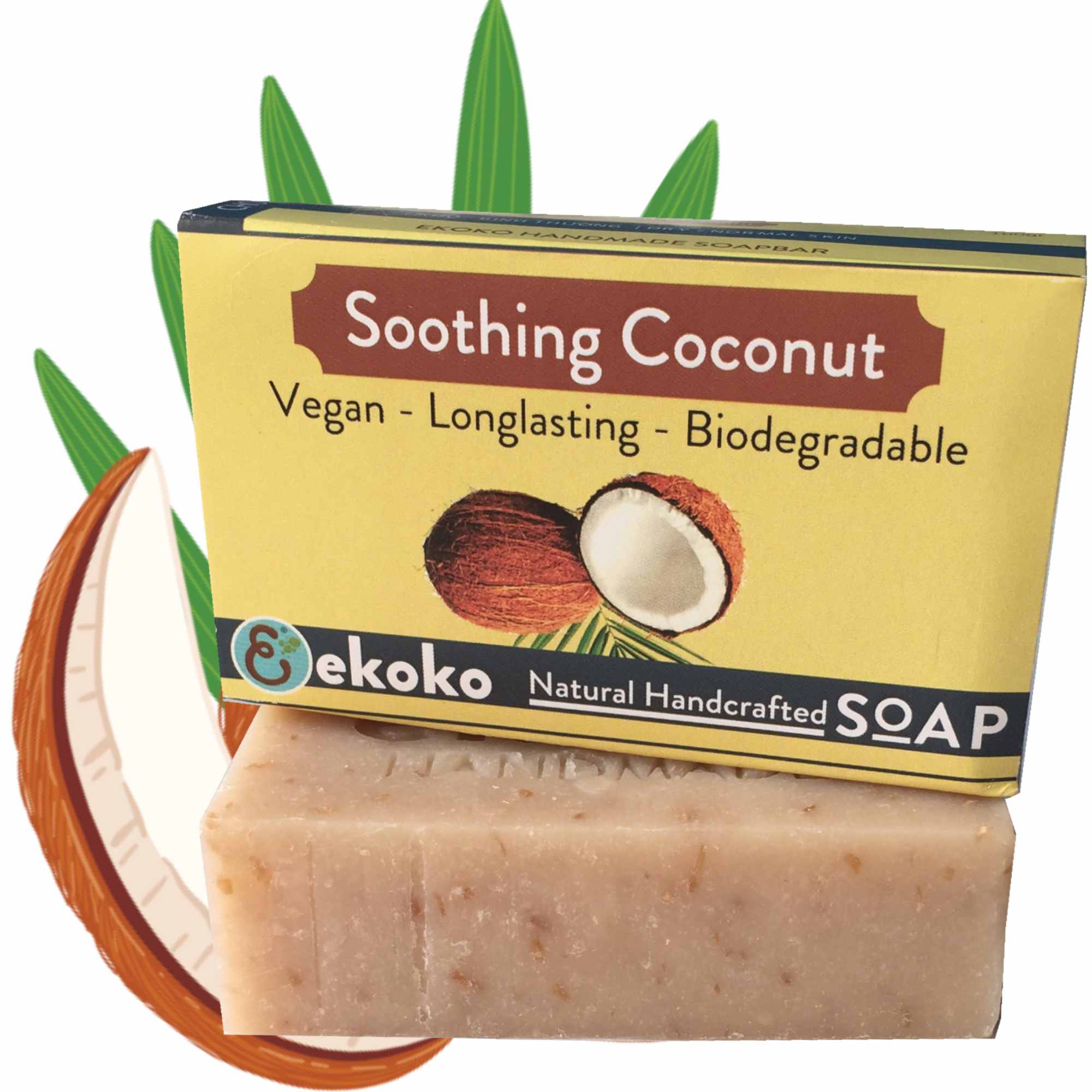 Xà Phòng Dừa Handmade Soothing Coconut, Xà Bông Handmade, Nguyên Liệu Tự Nhiên, Bảo Vệ Và Giúp Da Sáng Khỏe, Dưỡng Da