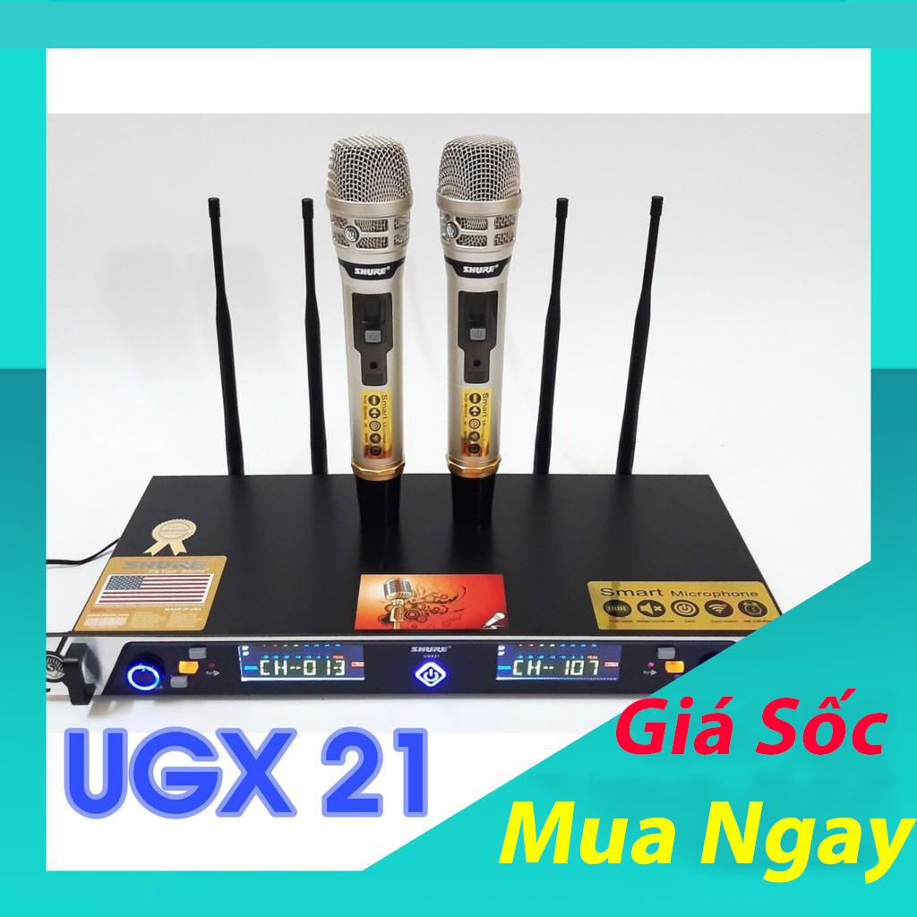 [HCM][ LOẠI 1 ] Micro Không Dây Micro Không Dây Giá Rẻ Mic Hát Karaoke Micro Không Dây Cao Cấp Shure UGX 21.4 Antenna (Board Đỏ) Công Nghệ Wireless Hút Âm Loại Bỏ Tạp Âm Âm Thanh Trong Trẻo Tự Động Dò Sóng Sạch Vỏ Kim Loại Bền Chắc.