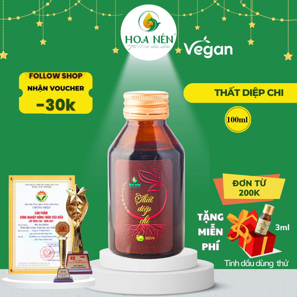 Chính hãng- tinh dầu thất diệp chi 100ml - hoa nén - xoa bóp, g.iảm đ.au nhức xương khớp