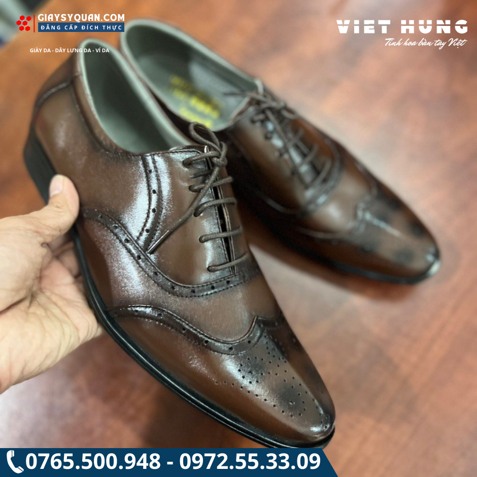 [ SALE XẢ KHO ] Giày Tây Nam Công Sở Kiểu Buộc Dây Mã 269 NÂU