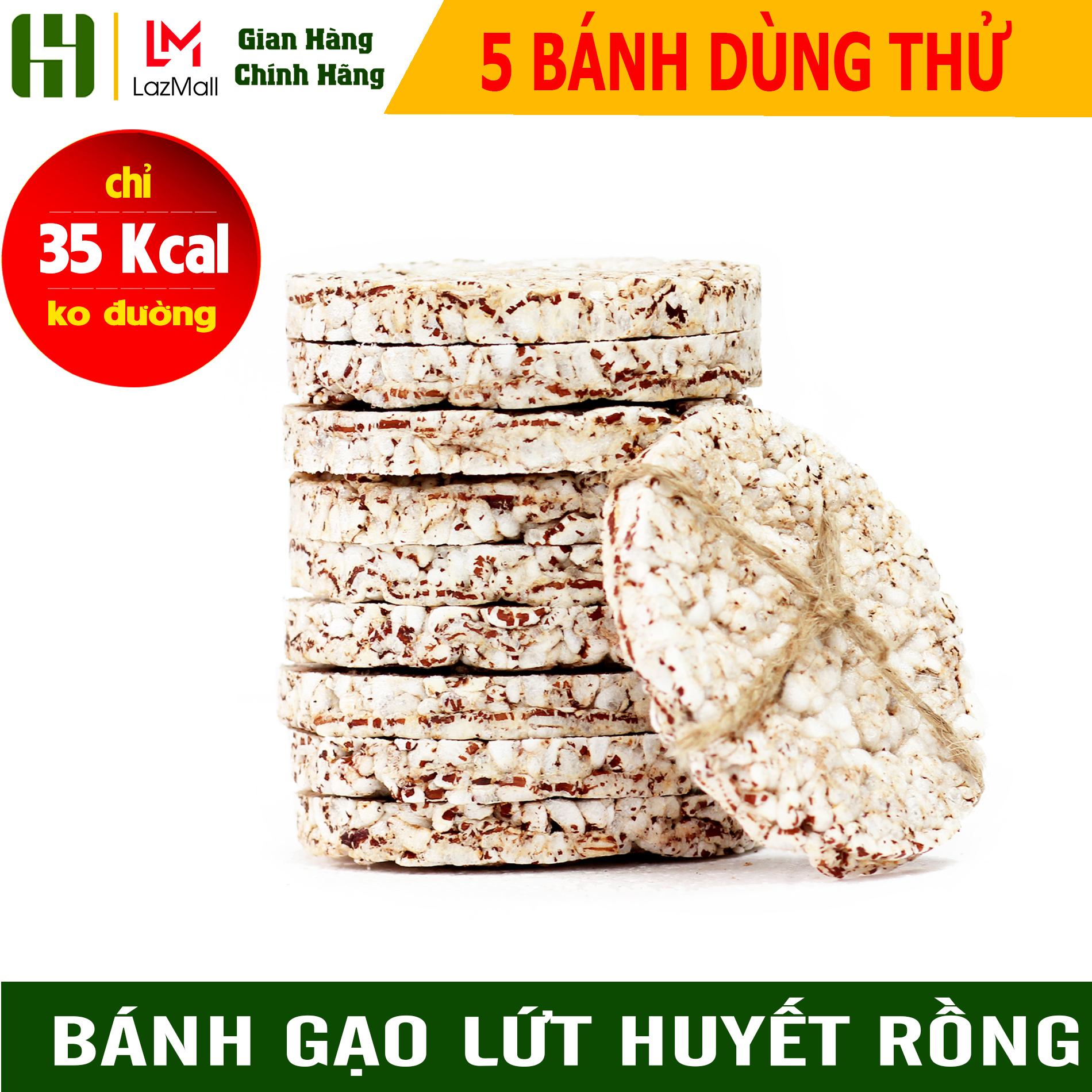 [dùng thử] 5 Bánh ăn kiêng Gạo Lứt Huyết Rồng - Bánh gạo lứt Họ Hồ Ngọt tự nhiên, thơm mùi gạo lứt, Siêu ngon, ăn vặt văn phòng - GẠO LỨT HỌ HỒ