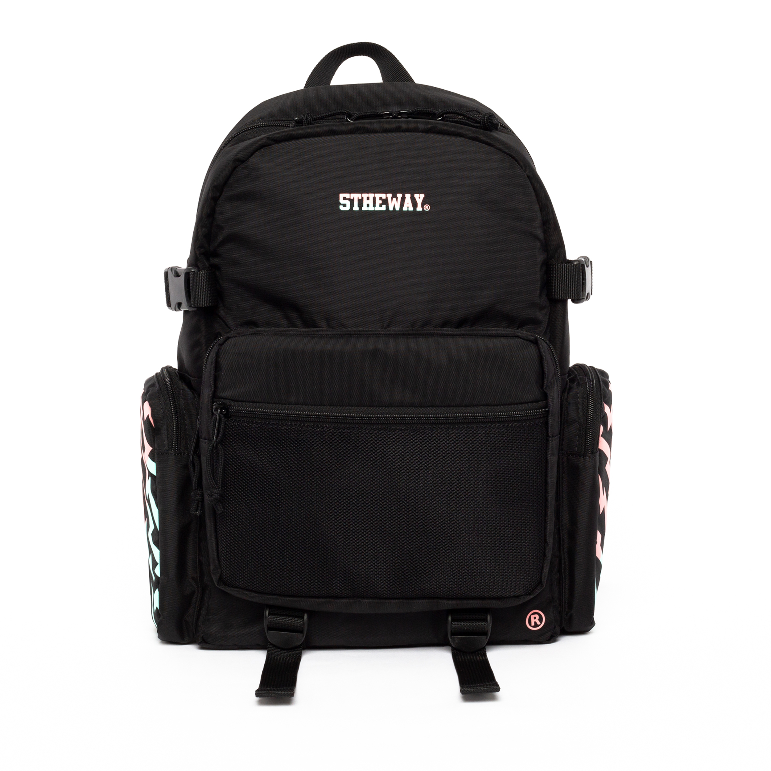 5theway® /two tones/ rocket backpack™ in sell pink/book green aka balo đỏ xanh