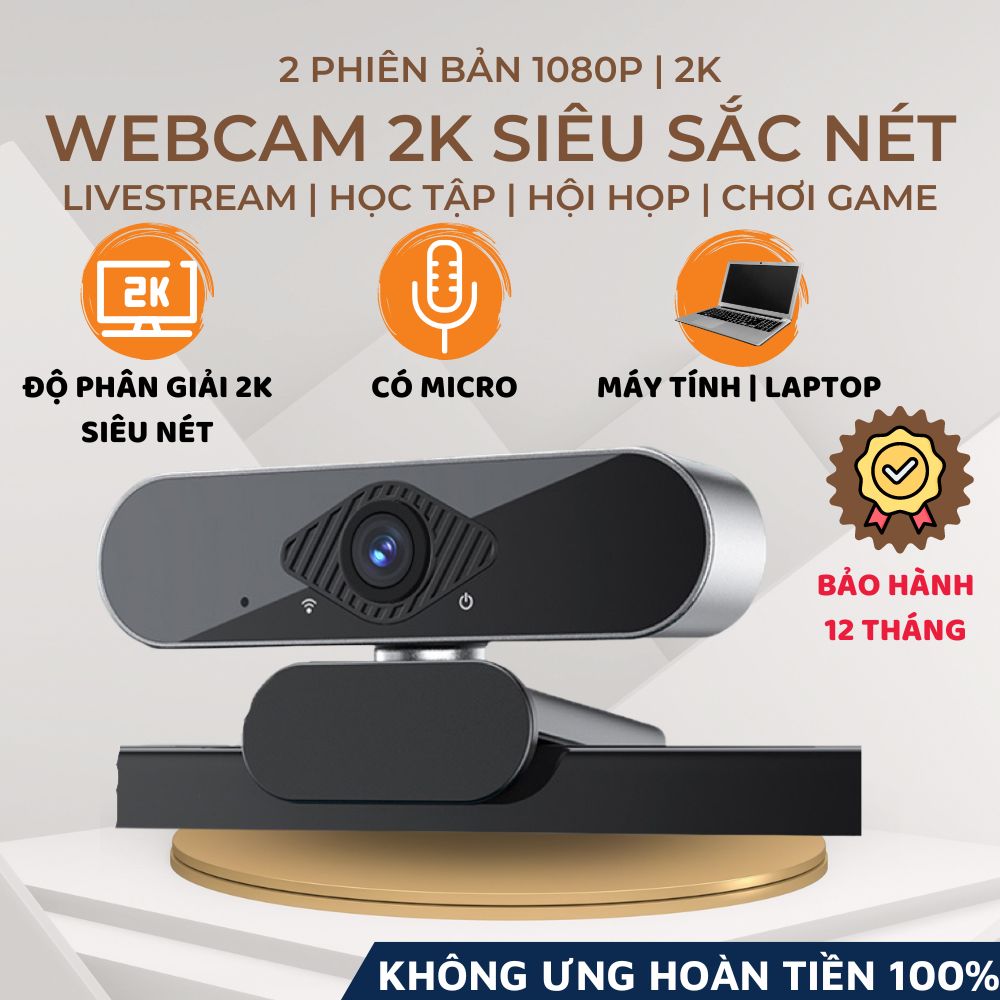 Webcam máy tính laptop cao cấp Q20 PRO 2K Siêu Nét có mic hỗ trợ học online