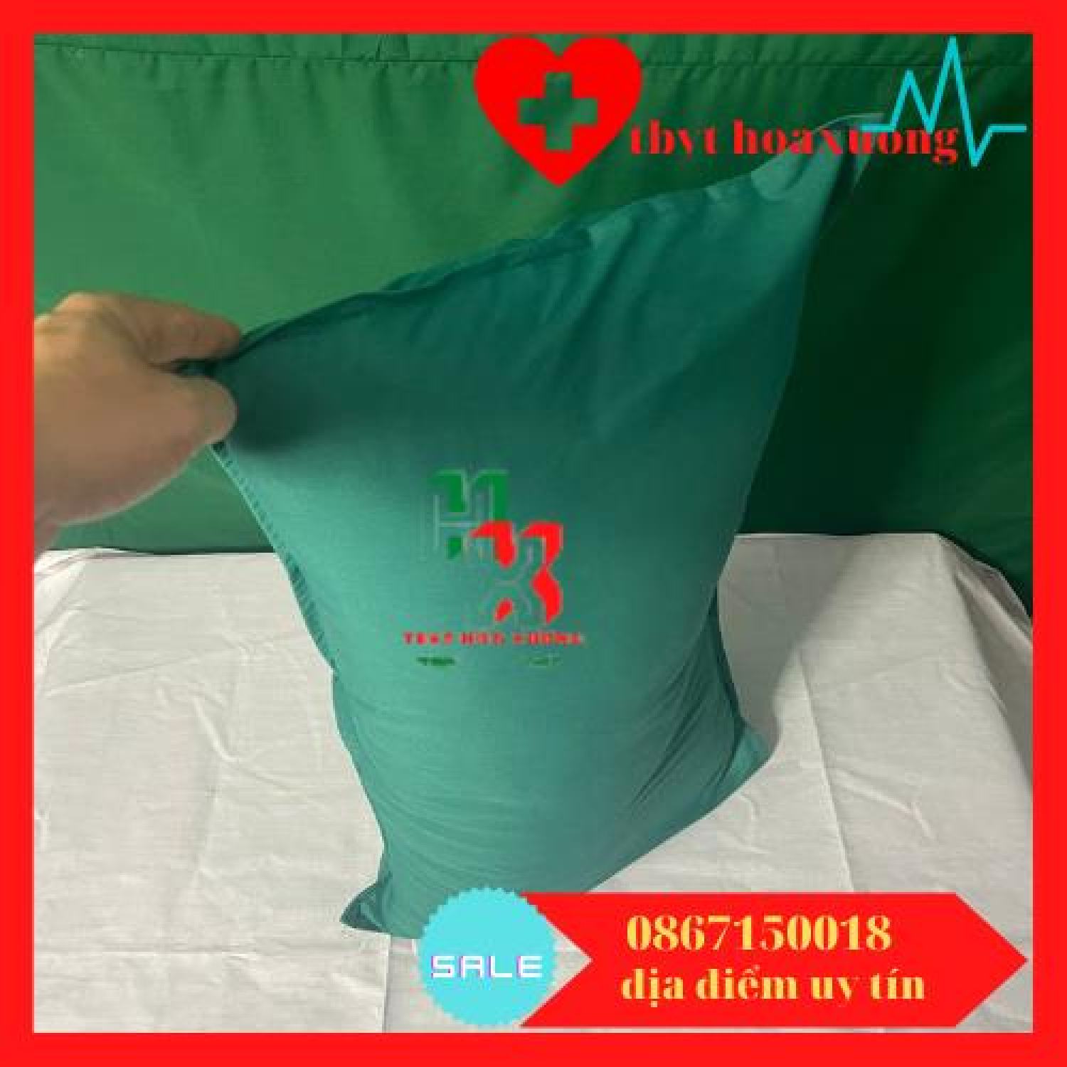 Vỏ Gối y tế màu trắng,màu xanh
