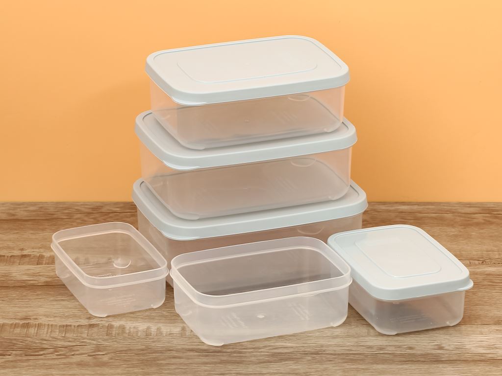 Bộ 6 hộp thực phẩm chữ nhật hokkaido 500-750-1000-1500-2000-2500ml