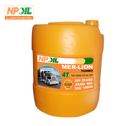 Npoil- dầu động cơ tải tàu - merlion cf4/sg 15w40/20w50 turbo - can 18 lít