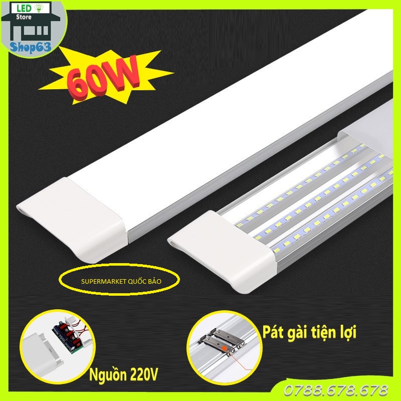 Đèn tuýp Led bán nguyệt đầu vuông 1.2m Sako Led 60W Bảo Hành 2 năm SUPERMARKET QUỐC BẢO