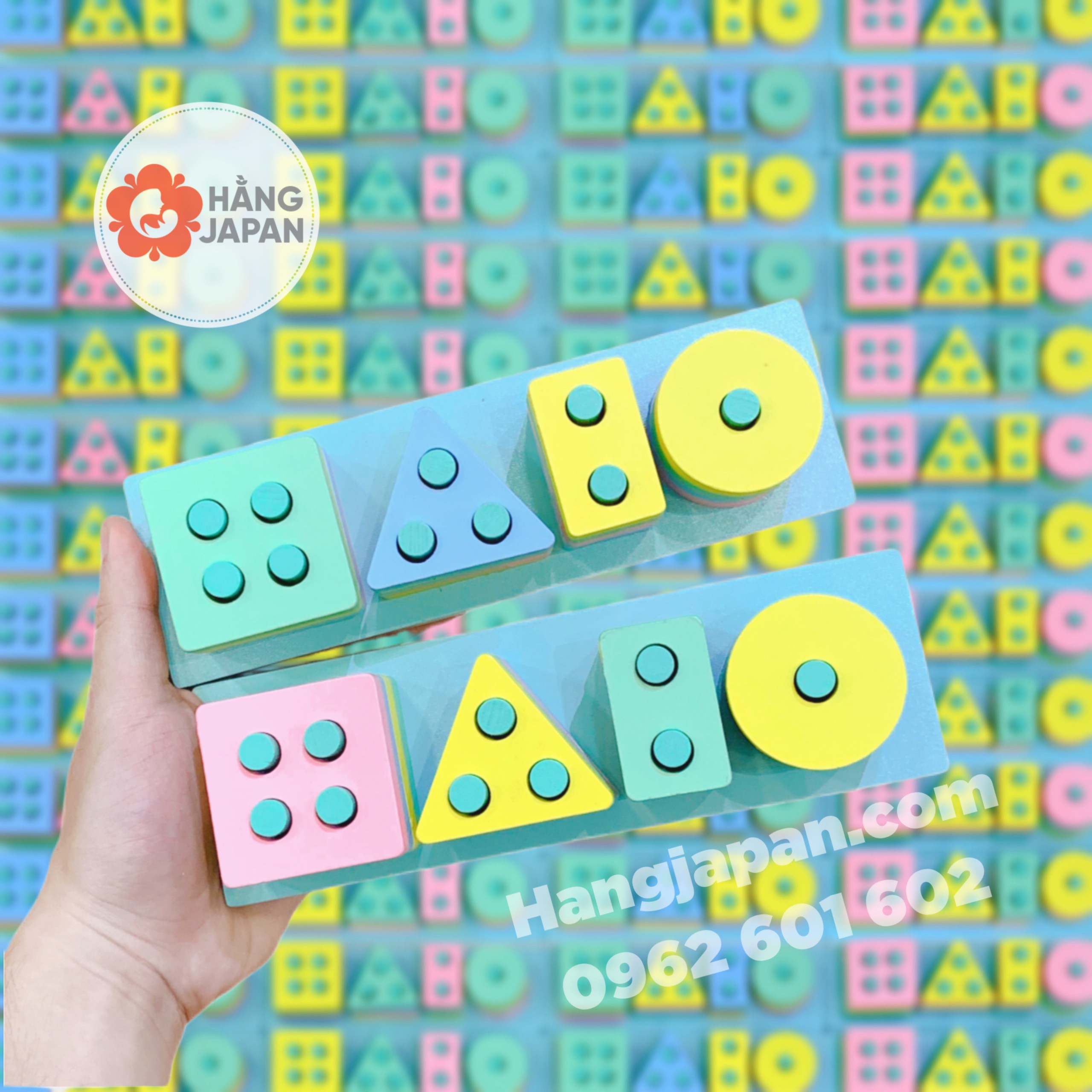 Bộ thả khối gỗ hình chữ nhật