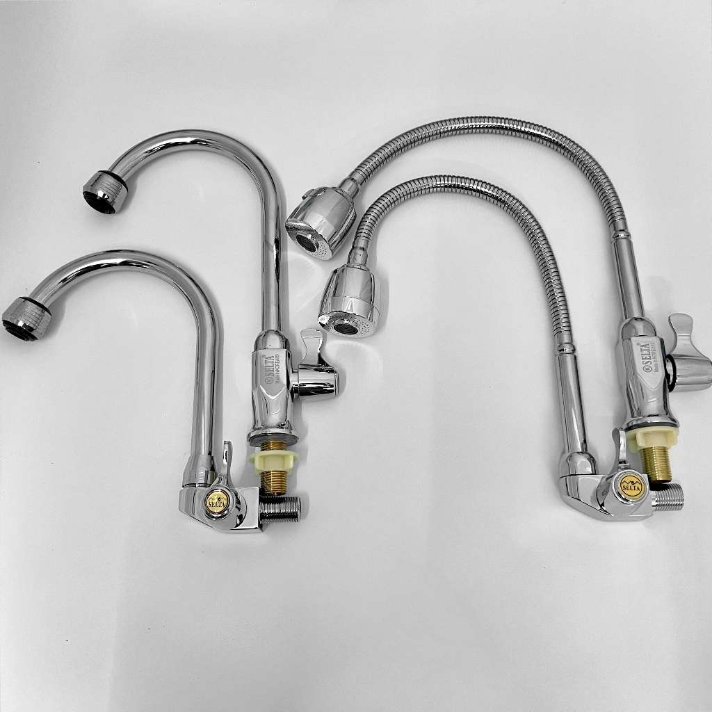 Vòi rửa bát đơn lạnh một đường nước Cần rửa bát cứng mềm cắm tường cắm chậu các loại cần thay thế ốc to nhỏ