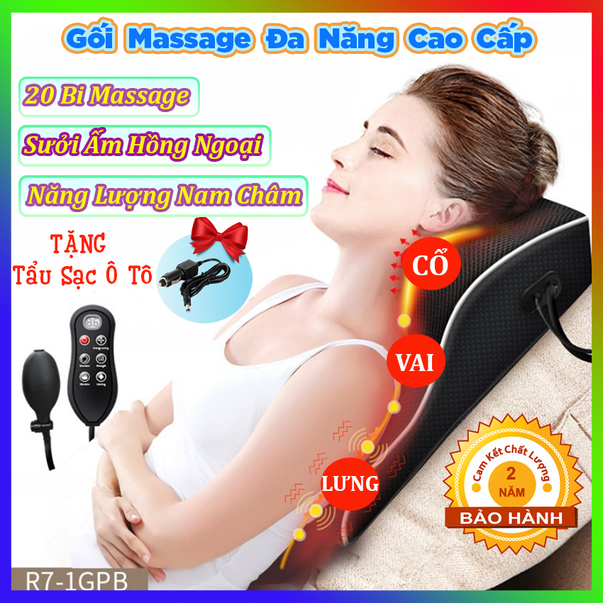 Gối mát xa massage cổ vai gáy - Gối massage hồng ngoại - Máy massage toàn thân đa năng - Máy massage lưng - Gối tựa đầu massage ô tô - Goi massage cổ gáy - Giá rẻ hơn đệm/ nệm massage toàn thân, máy massage chân, máy massage đấm lưng