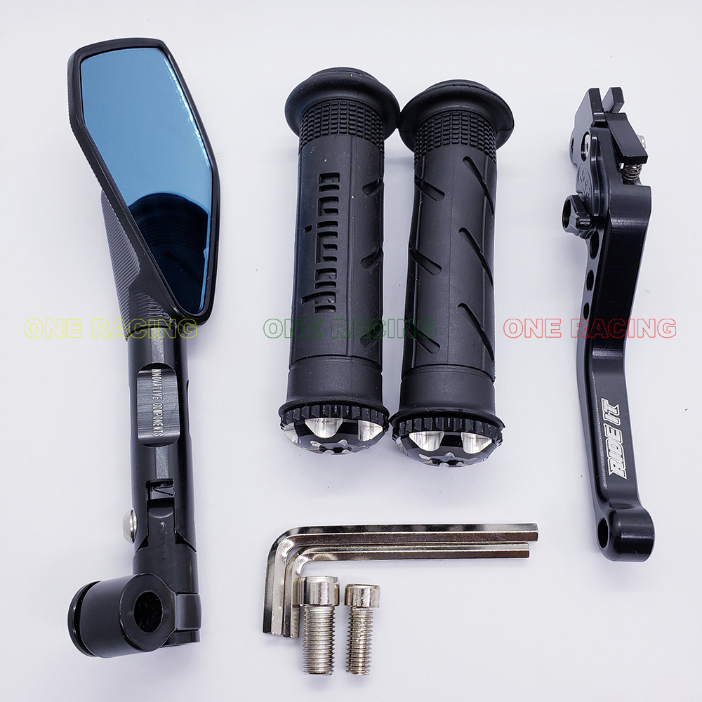 [COMBO 3 MÓN] Bao tay xe máy domino, gương chiếu hậu xe máy 5 cạnh rizoma, tay thắng tay phanh xe wave, winner, sirius, exciter, màu đen, ONE RACING