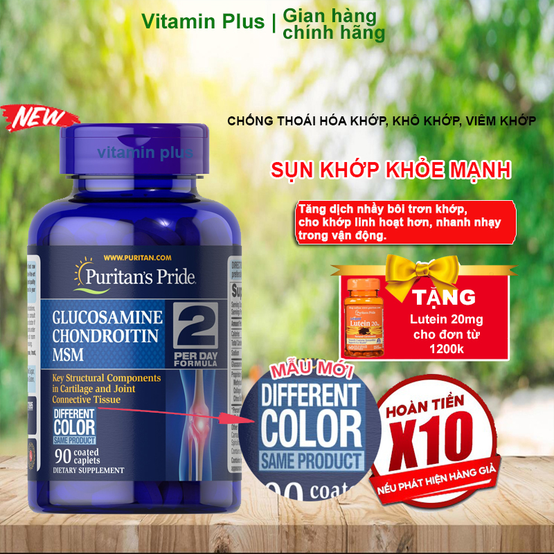 Viên uống hỗ trợ xương khớp Puritan's Pride Triple Strength Glucosamine, Chondroitin & MSM 90 viên