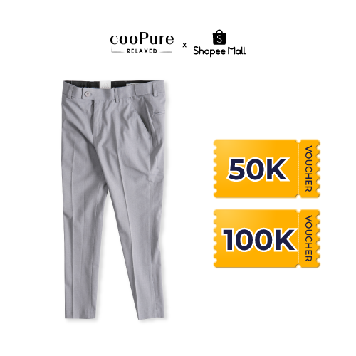 Quần âu nam cạp trượt cooPure chất liệu cotton ống đứng lịch lãm NO.2045