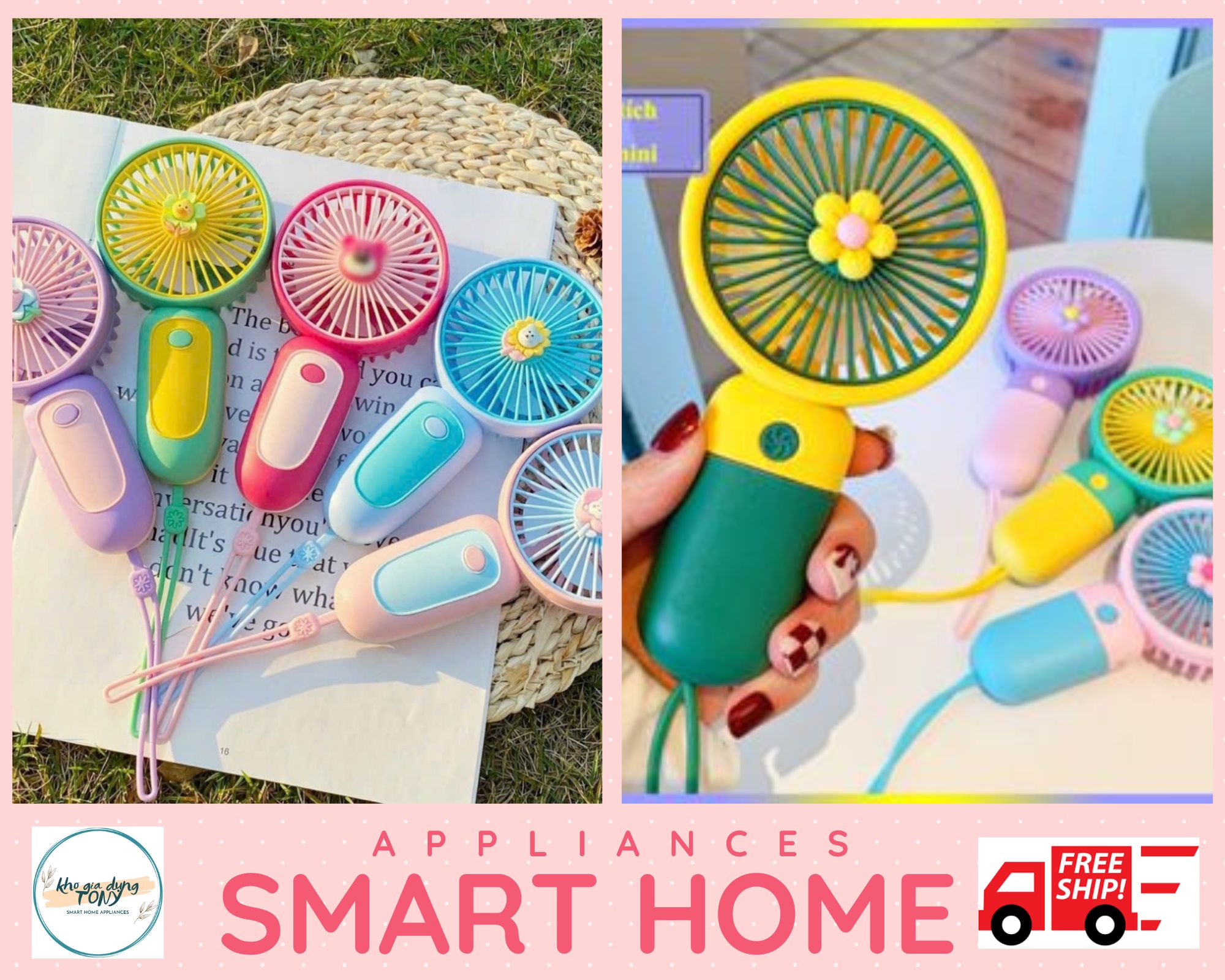 Quạt cầm tay mini sạc điện - quạt mini cầm tay - quạt tích điện mini sạc USB Handheld Fan nhỏ gọn, tiện lợi