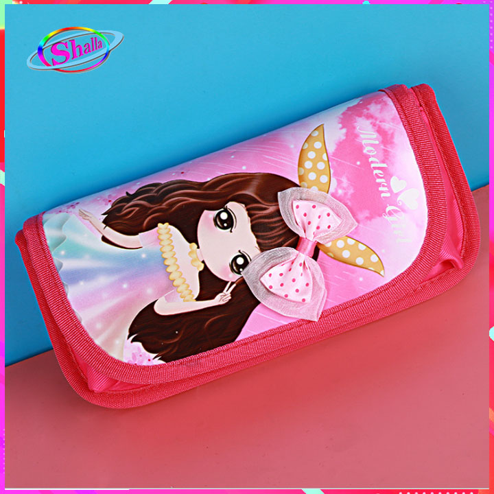 Hộp đựng bút in hình 3D công chúa rừng xanh cho bé gái đi học dễ thương cao cấp Shalla