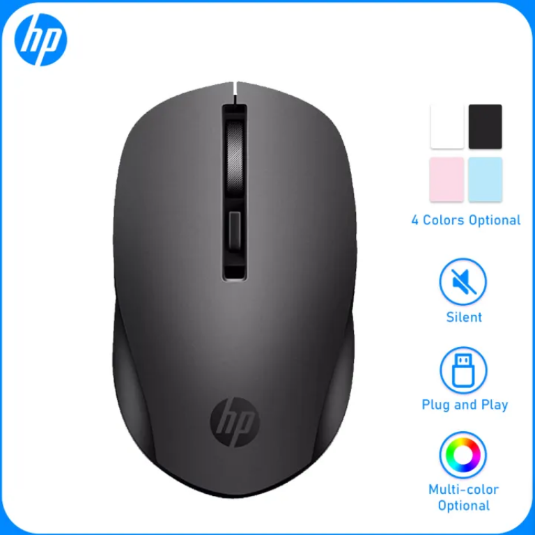 Chuột không dây hp s1000 2.4gh kết nối, chuột im lặng, cắm và chơi, công thái học, thích hợp cho văn phòng, hàng ngày và học tập