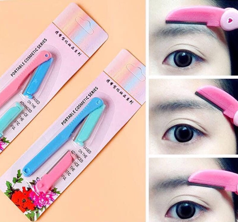 Dao cạo lông mày xếp gọn 2 lưỡi, dao cạo lông mày alin