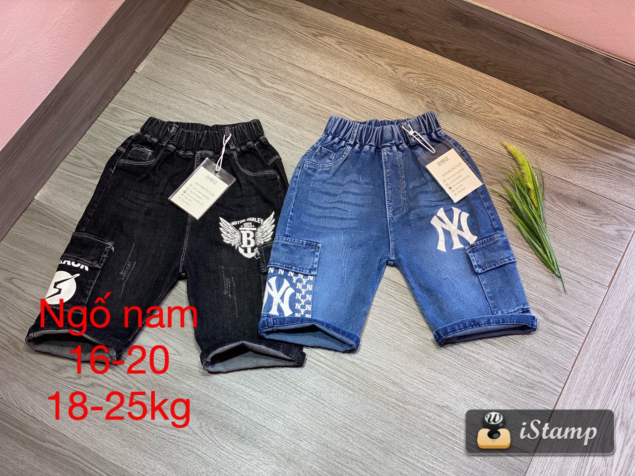 Combo 2 Quần jean lửng cho bé trai túi hộp 18-25kg