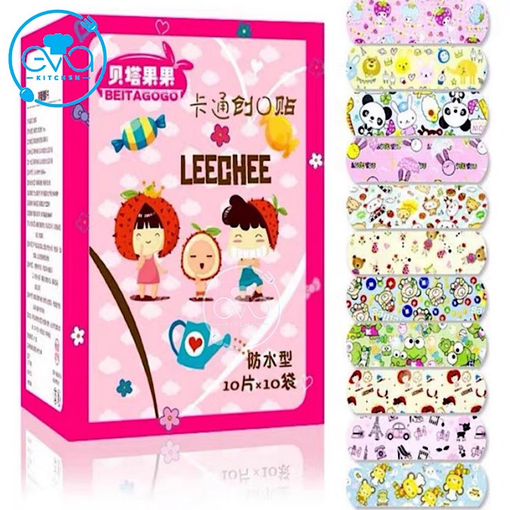 Hộp 100 Miếng 10 Set Băng Keo Cá Nhân Hoạt Hình Cute Bandages