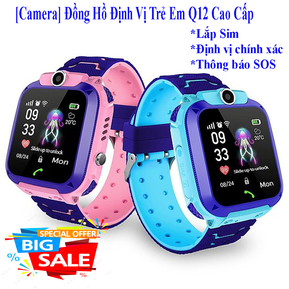 [HCM][Camera] Đồng Hồ Định Vị Trẻ Em Q12 Đồng Hồ Thông Minh Giám Sat Trẻ Em Chống Nước Q12  Nghe Gọi 2 Chiều Gọi Khẩn Cấp SOS Đồng Hồ Thông Minh giao diện tiếng việt- Chống Nước IP67 bảo hành 12 tháng 1 đổi 1