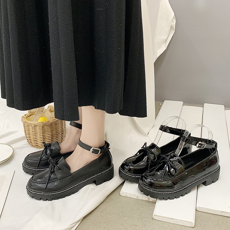 GIÀY BÚP BÊ PHONG CÁCH LOLITA KÈM QUAI DA NHÁM, DA BÓNG (ẢNH THẬT Ở CUỐI)