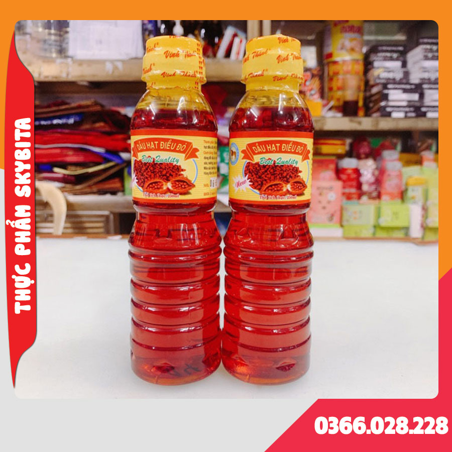 Dầu điều, dầu hạt điều màu 250ml – Chuyên dùng để tẩm ướp, tạo màu