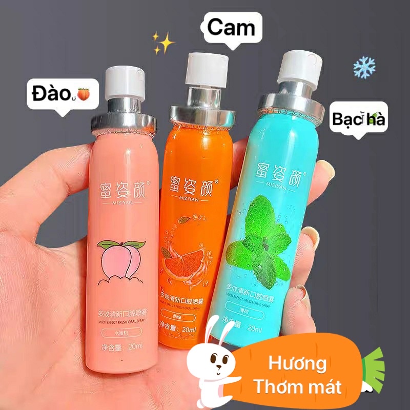 Xịt thơm miệng hương trái cây Miziyan giúp hơi thở thơm mát, tự tin giao tiếp