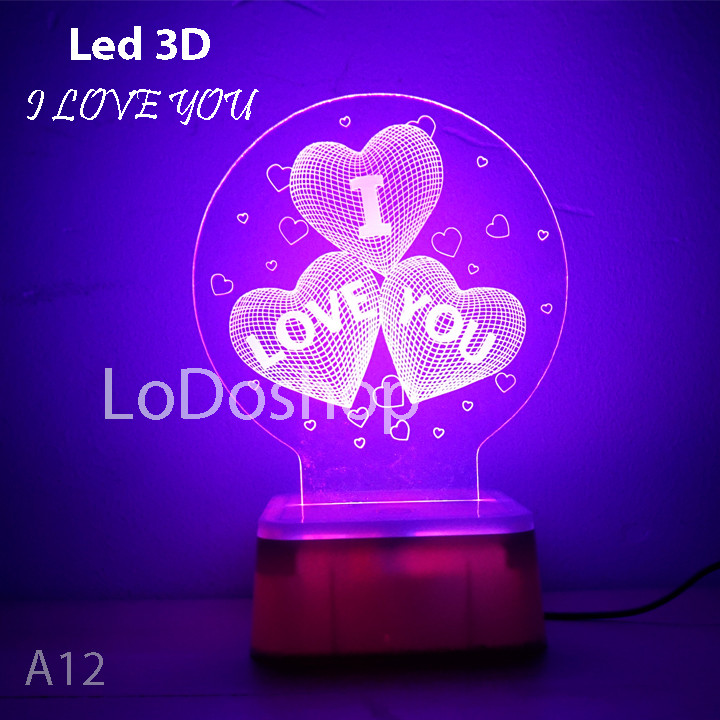 Đèn led 7 màu hình I love you - Đèn ngủ 3D siêu sáng đổi màu - Quà tặng sinh nhật bạn gái người yêu - Quà tặng tình yêu happy birthday - Kỷ niệm ngày cưới - 20/10 - 8/3 - 14/2