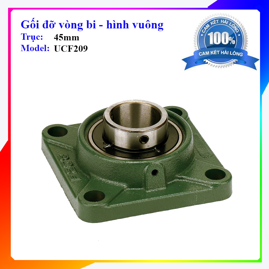 Gối đỡ vòng bi trục 45mm, gối đỡ hình vuông ucf209