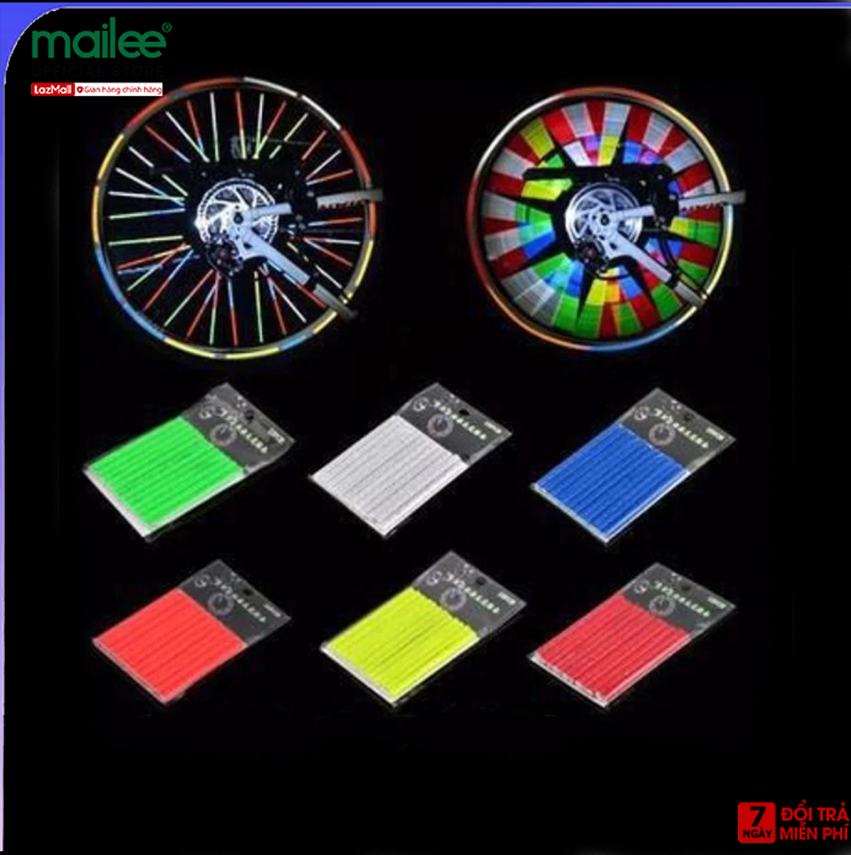 Que phản quang gắn căm tăm nan hoa xe đạp giúp đạp an toàn ban đêm Mai Lee