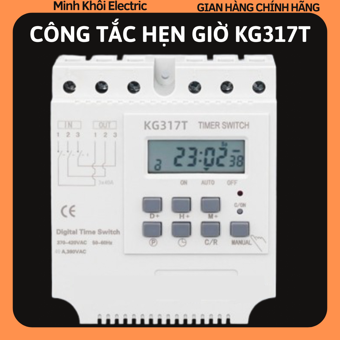 Công tắc hẹn giờ kg317t,đồng hồ hẹn giờ 3 pha,timer hẹn giờ,bộ hẹn giờ 3 pha 380v,rơ le thời gian thực kg317t 380v
