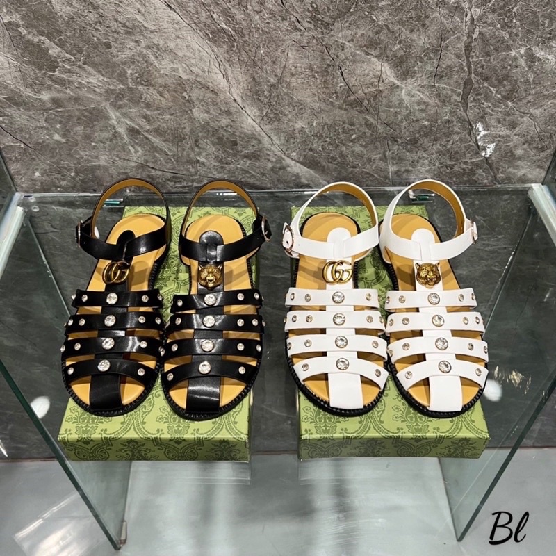 Sandal nữ rọ đá 2 màu đế bệt gc fullbox bill túi .Thuytienshoes